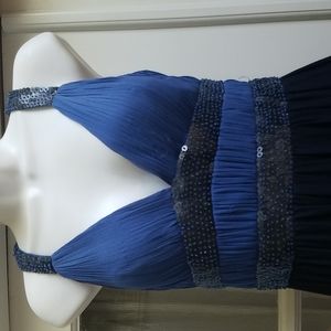 NWT Sue Wong Blue Sequined Short Dress - Size 10
